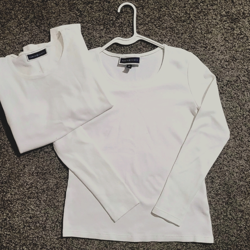 Womens White Long Sleeve Duo. Size XS.